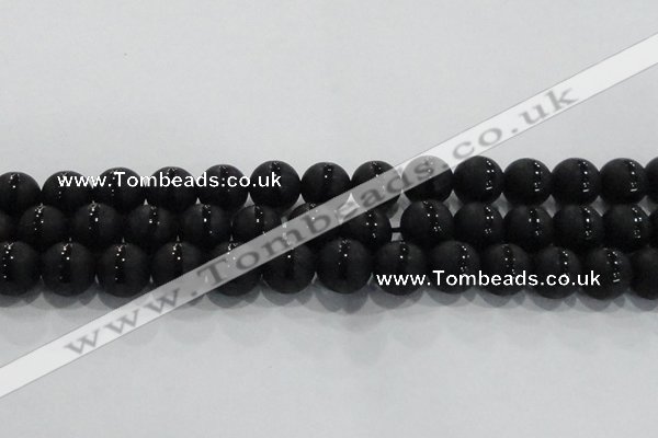 CAG8678 15.5 inches 12mm round matte tibetan agate gemstone beads