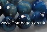 CAG868 15.5 inches 18mm faceted roundagate gemstone beads