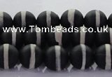 CAG8690 15.5 inches 6mm round matte tibetan agate gemstone beads