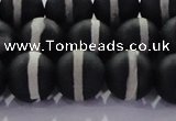 CAG8692 15.5 inches 10mm round matte tibetan agate gemstone beads