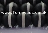 CAG8693 15.5 inches 12mm round matte tibetan agate gemstone beads