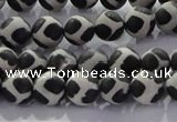 CAG8695 15.5 inches 6mm round matte tibetan agate gemstone beads