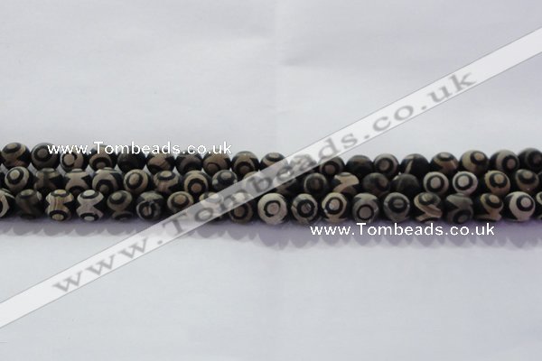 CAG8700 15.5 inches 6mm round matte tibetan agate gemstone beads