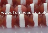 CAG8708 15.5 inches 12mm round matte tibetan agate gemstone beads