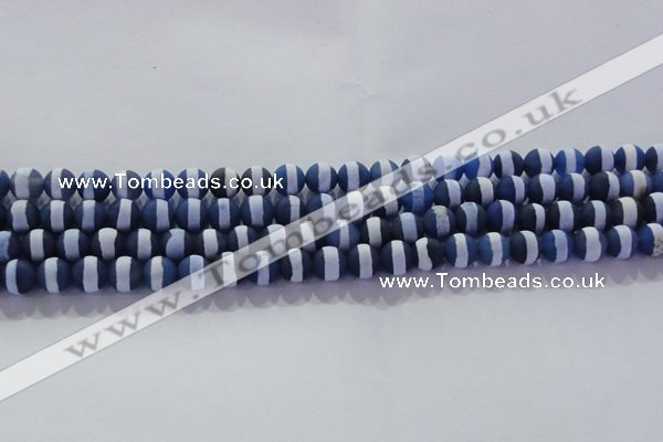 CAG8715 15.5 inches 6mm round matte tibetan agate gemstone beads