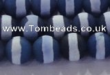 CAG8717 15.5 inches 10mm round matte tibetan agate gemstone beads