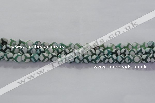 CAG8720 15.5 inches 6mm round matte tibetan agate gemstone beads
