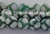 CAG8721 15.5 inches 8mm round matte tibetan agate gemstone beads