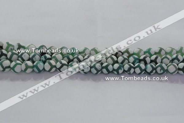 CAG8721 15.5 inches 8mm round matte tibetan agate gemstone beads
