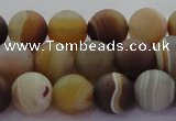 CAG8726 15.5 inches 8mm round matte madagascar agate beads