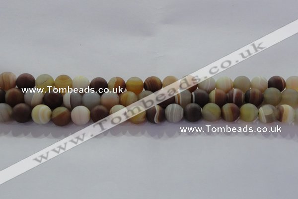 CAG8726 15.5 inches 8mm round matte madagascar agate beads