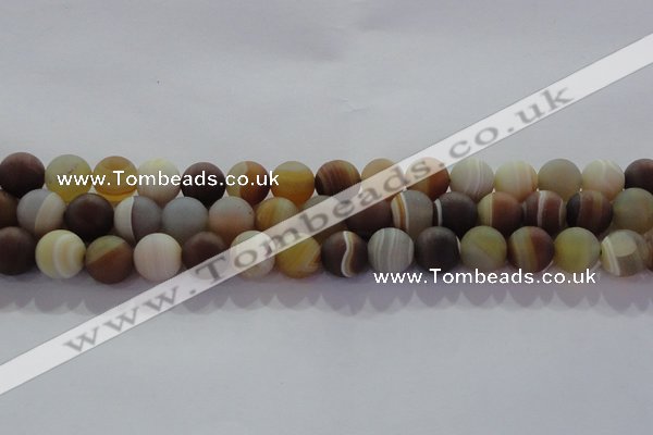 CAG8727 15.5 inches 10mm round matte madagascar agate beads