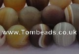 CAG8728 15.5 inches 12mm round matte madagascar agate beads