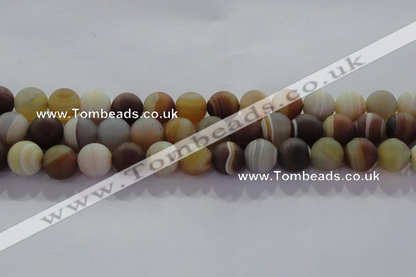 CAG8728 15.5 inches 12mm round matte madagascar agate beads