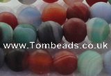 CAG8731 15.5 inches 8mm round matte madagascar agate beads