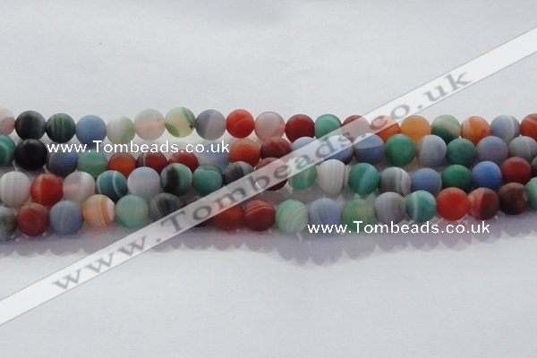 CAG8731 15.5 inches 8mm round matte madagascar agate beads