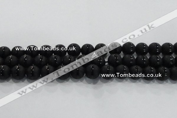 CAG8736 15.5 inches 16mm round matte tibetan agate gemstone beads