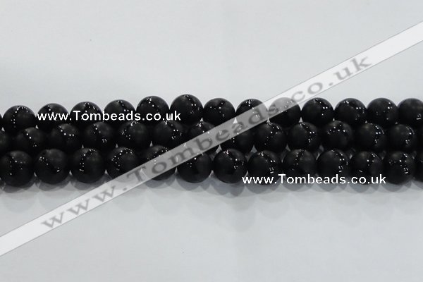 CAG8738 15.5 inches 16mm round matte tibetan agate gemstone beads