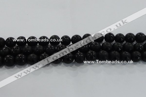 CAG8739 15.5 inches 14mm round matte tibetan agate gemstone beads