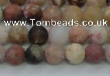 CAG8746 15.5 inches 6mm round matte rainbow agate beads