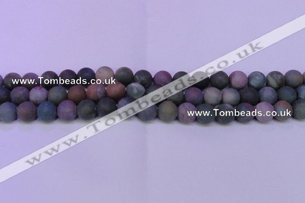 CAG8861 15.5 inches 6mm round matte india agate beads