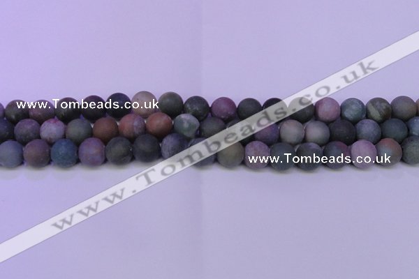 CAG8862 15.5 inches 8mm round matte india agate beads