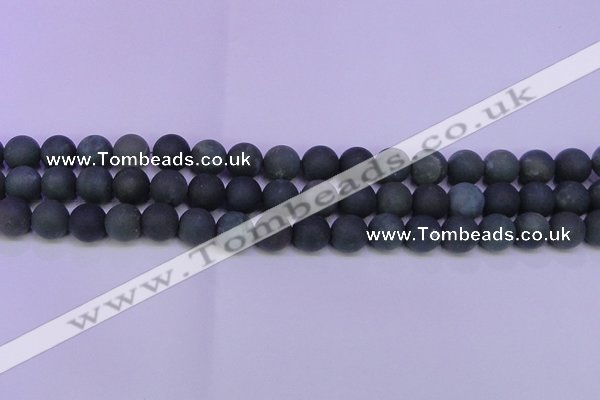 CAG8882 15.5 inches 8mm round matte moss agate beads