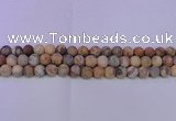 CAG8890 15.5 inches 4mm round matte crazy lace agate beads