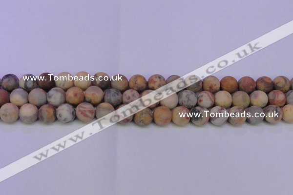 CAG8892 15.5 inches 8mm round matte crazy lace agate beads