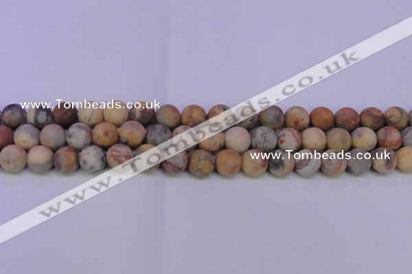 CAG8893 15.5 inches 10mm round matte crazy lace agate beads