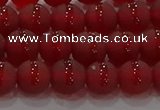 CAG8901 15.5 inches 6mm round matte red agate beads wholesale