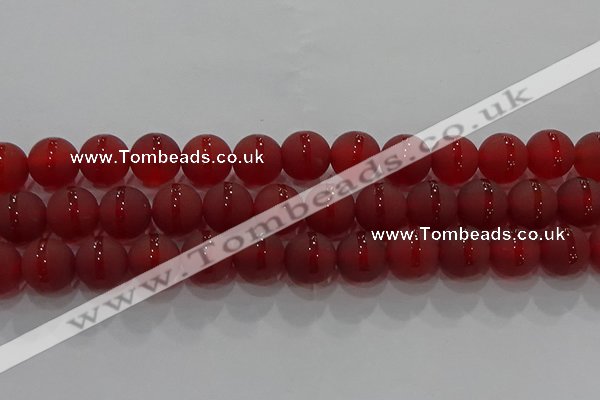 CAG8903 15.5 inches 10mm round matte red agate beads wholesale