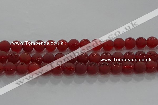 CAG8907 15.5 inches 6mm round matte red agate beads wholesale