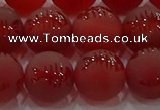 CAG8908 15.5 inches 8mm round matte red agate beads wholesale