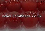 CAG8909 15.5 inches 10mm round matte red agate beads wholesale