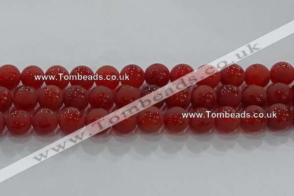 CAG8915 15.5 inches 10mm round matte red agate beads wholesale