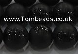 CAG8920 15.5 inches 8mm round matte black agate beads wholesale