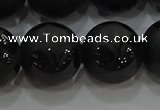 CAG8928 15.5 inches 12mm round matte black agate beads wholesale