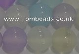 CAG8932 15.5 inches 8mm round matte colorful agate beads wholesale