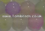 CAG8934 15.5 inches 12mm round matte colorful agate beads wholesale