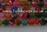 CAG8940 15.5 inches 4mm faceted round fire crackle agate beads