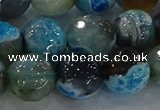 CAG8944 15.5 inches 8mm faceted round fire crackle agate beads