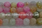 CAG8948 15.5 inches 6mm faceted round fire crackle agate beads