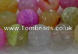 CAG8951 15.5 inches 12mm faceted round fire crackle agate beads