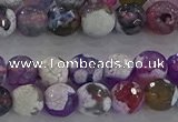 CAG8955 15.5 inches 6mm faceted round fire crackle agate beads