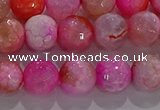 CAG8963 15.5 inches 6mm faceted round fire crackle agate beads