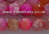 CAG8965 15.5 inches 10mm faceted round fire crackle agate beads