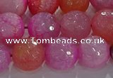 CAG8966 15.5 inches 12mm faceted round fire crackle agate beads