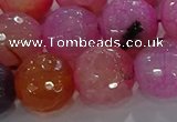 CAG8968 15.5 inches 16mm faceted round fire crackle agate beads