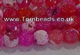 CAG8971 15.5 inches 6mm faceted round fire crackle agate beads